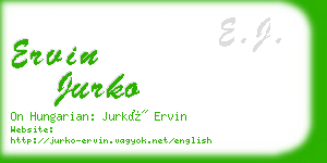 ervin jurko business card